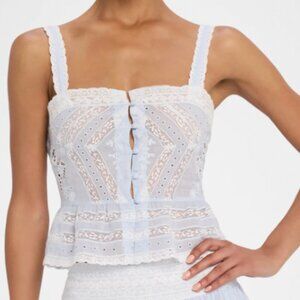 LoveShackFancy Pruitt Cotton Embroidered Top $245